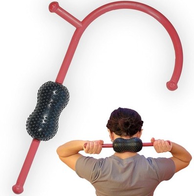 Roller Cane Massager | 2-in-1 Massage Roller Stick & Trigger Point Cane | Rubber