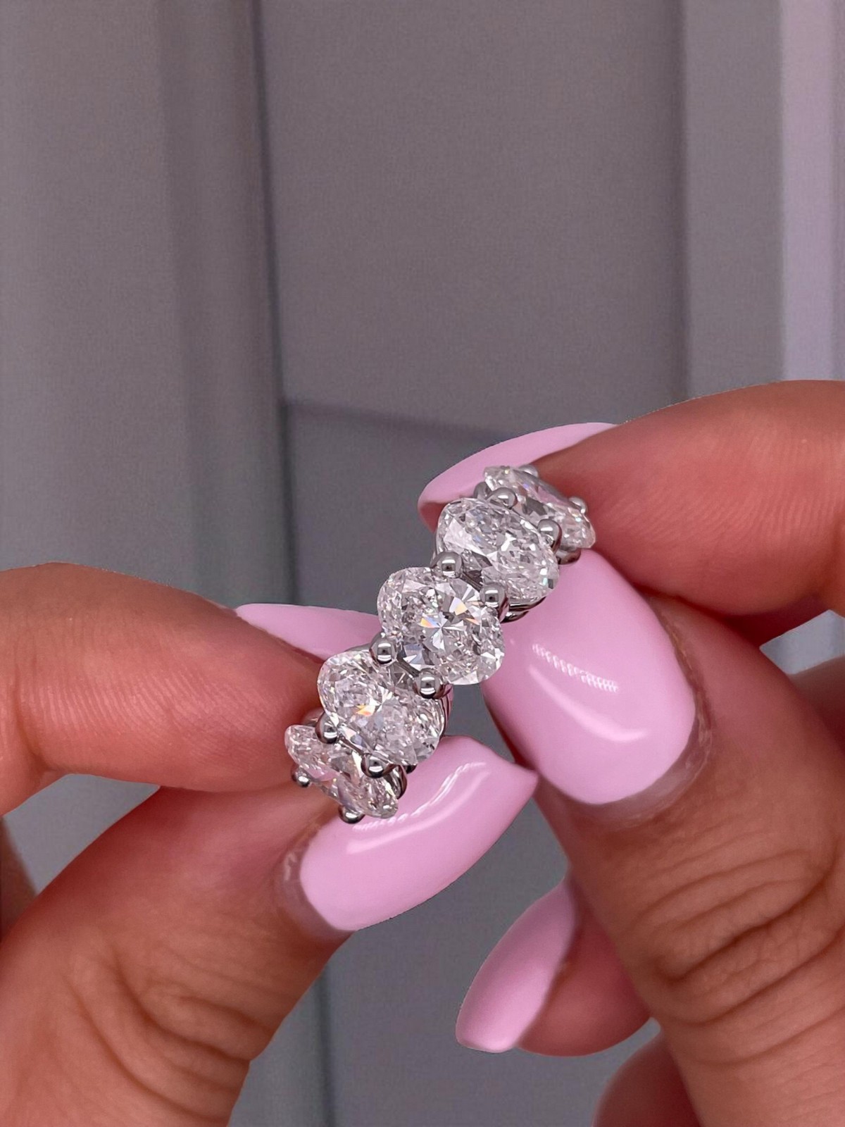 5 Carat Oval Diamond IGI Certified Lab Grown Diamond Wedding Ring 14K White Gold