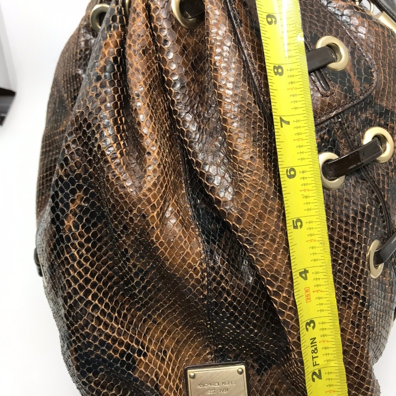MICHAEL KORS Brown Python Leather Shoulder Bag - image 2