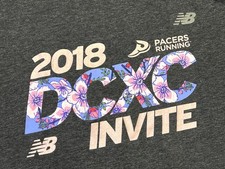 New Balance T-Shirt Men's Medium Gray Heather 2018 DCXC INVITE Graphic Crew Neck
