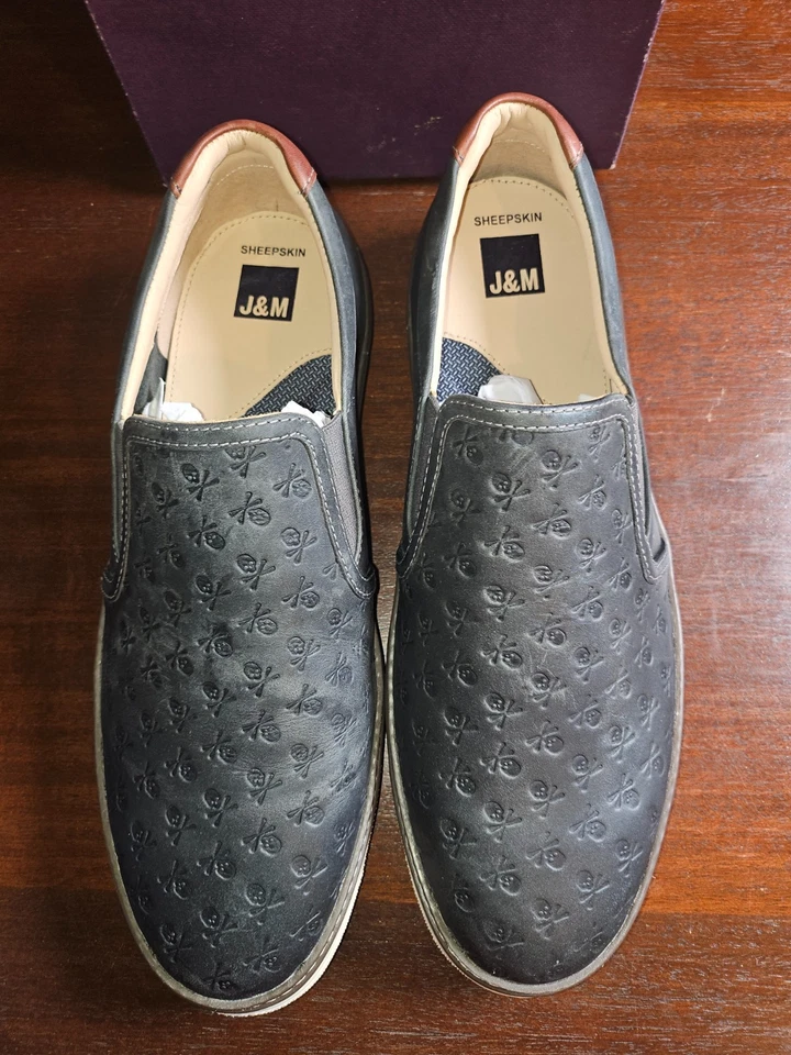 Johnston And Murphy Mens Black Sheepskin Leather 11 M Slip On Mcguffey Brand new - Image 3 of 4