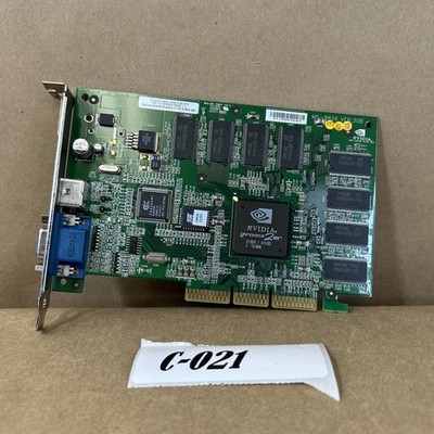 MSI  NVIDIA MS-8826 Ver 30B GeForce2MX 32MB AGP Video Card S-Video VGA AV GPU