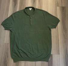 Sunspel Polo Sweater Green Mens Sz XXL Portugal Luxury Modern