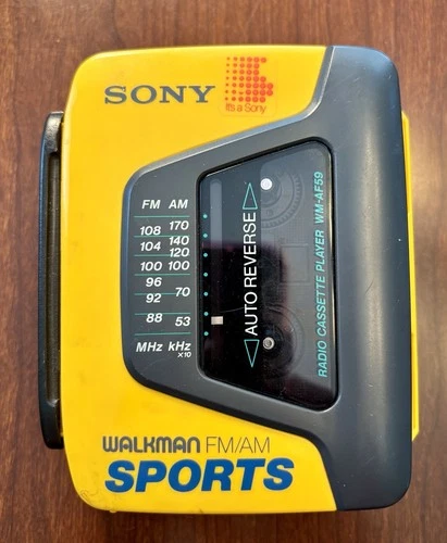 VINTAGE Sony Sports Walkman WM-AF59 AM/FM Radio Cassette Player Tape Working