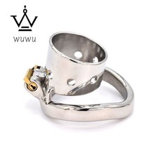 Stainless Steel Male Chastity Device Open Cage Men's Metal Locking Belt