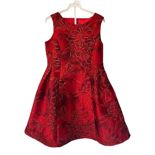 The Children's Place Girls 8 Red Floral Holiday Party Dress Formal