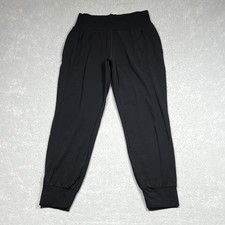 Athleta Salutation Jogger Pants Womens M Black Powervita High Rise Stretch Yoga