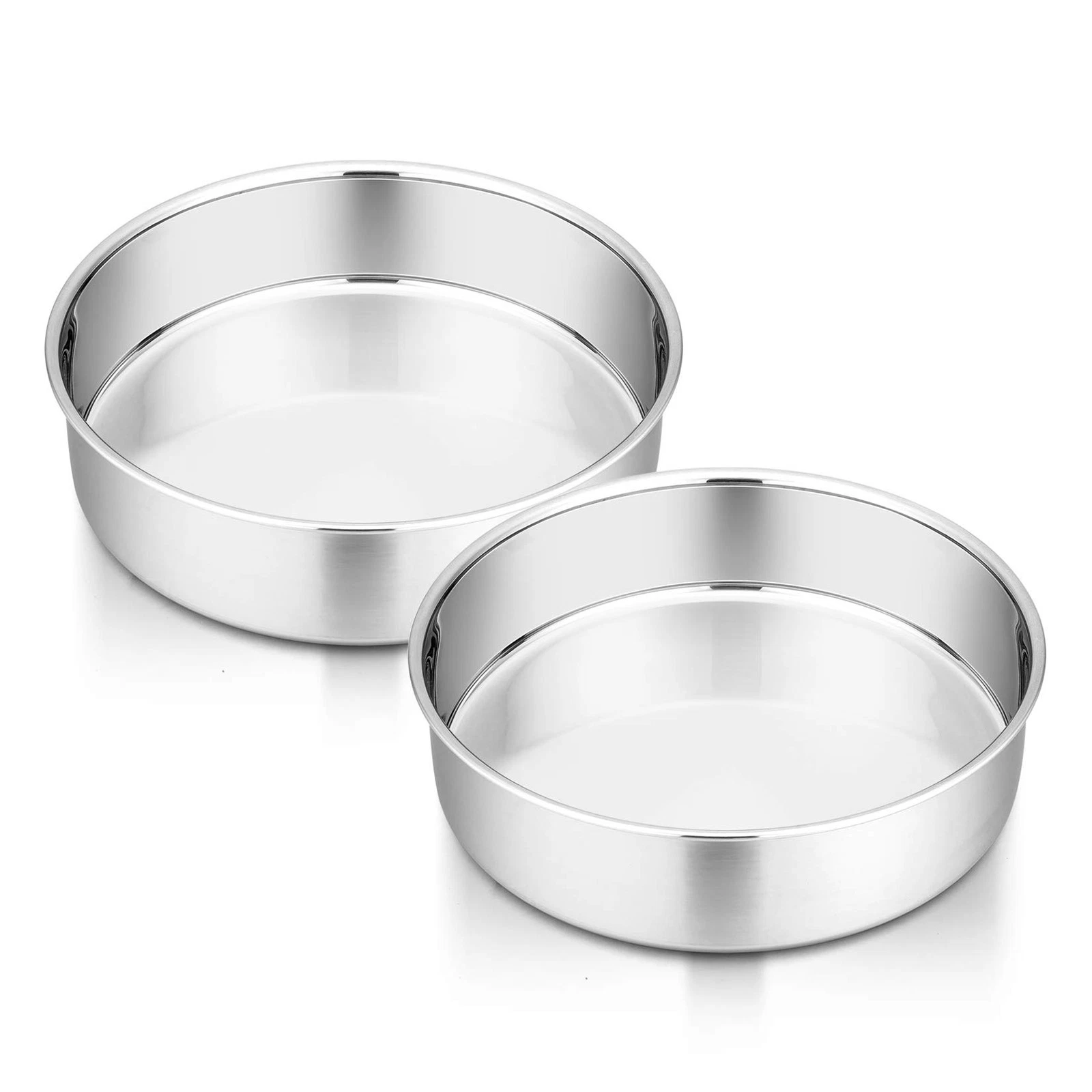 "6 Inch Cake Pan Set of 2, Round Stainless Steel Baking Pans"