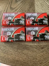 4 Maxell UR 90 Minute Blank Audio Cassette Tapes Normal Bias New Sealed