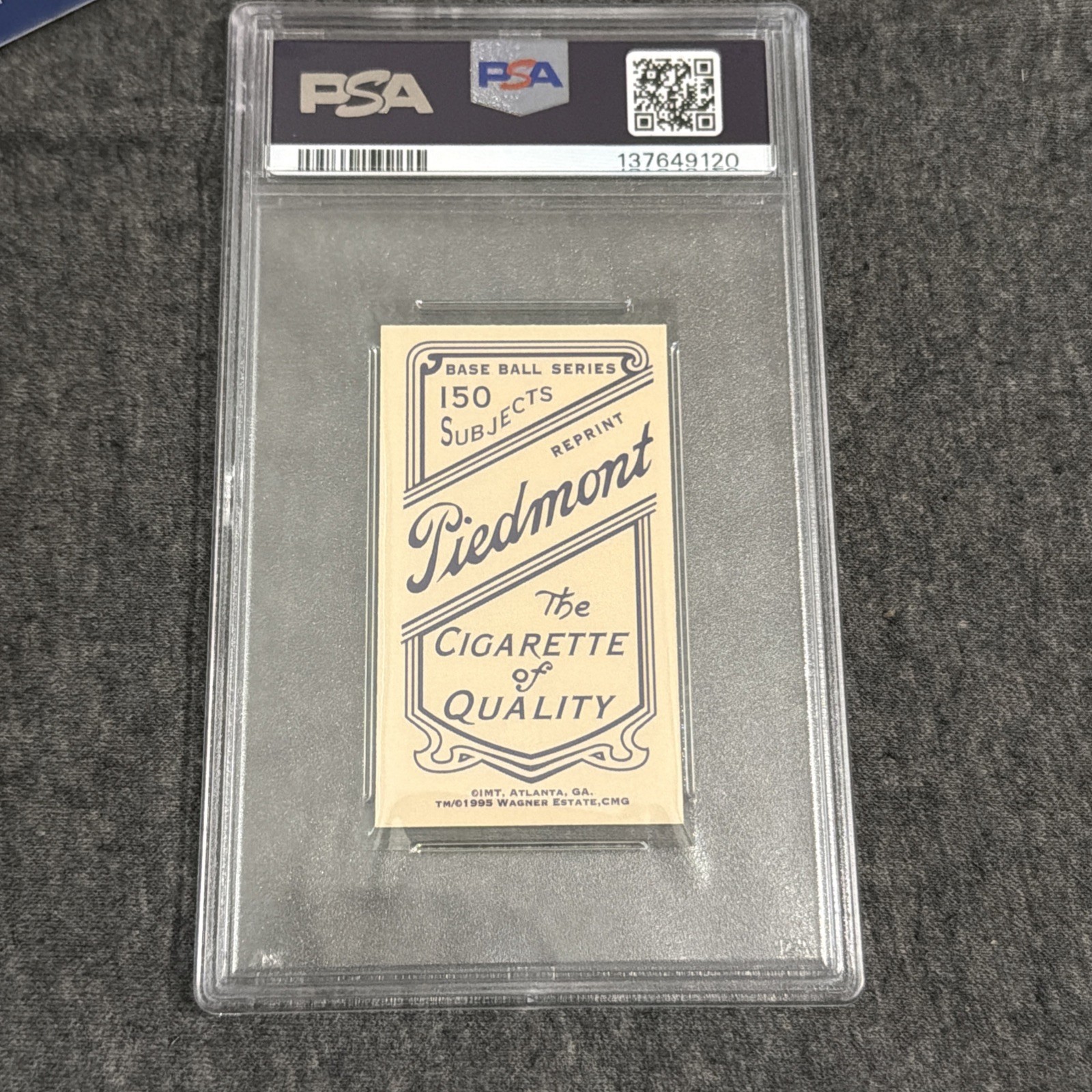 1995 IMT Honus Wagner T206 Reprint Honus Wagner Gem MT 10 PSA view 2
