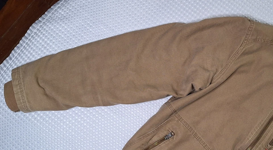 Under Armour UA Storm Light Brown Canvas Work Coat Hunting Jacket Size M - Image 3 of 4