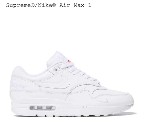 Supreme x Air Max 1 Noir UK 11 / US 12 Neuf dans sa boîte envoi rapide