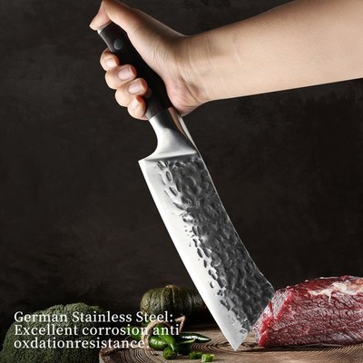 Handmade Forged Butcher Cleaver Knife Carbon Stainless Steel Chef Chopper Knife 