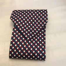  1222 VTG ADOLFO COUTURE X LONG POLKA DOT PRINT NECKTIE 62 IN x 4 IN
