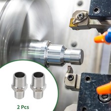 Pipe Fittings 3/8" x 1/4"BSPT Nipple Reducer Straight Connector  2 Pcs