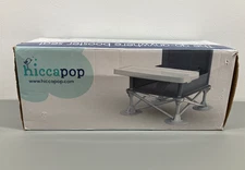 Hiccapop OmniBoost Travel Booster Seat with Tray for Baby Folding Portable Gray