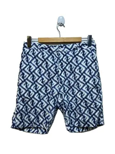FENDI/Shorts/Size 48/Linen/Blue/All-over Pattern/FB0821 AN0K