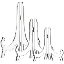 3 Pieces 4.5/7/9.8 Inch Clear Acrylic Easels Display Stands Plate Stands Hold...