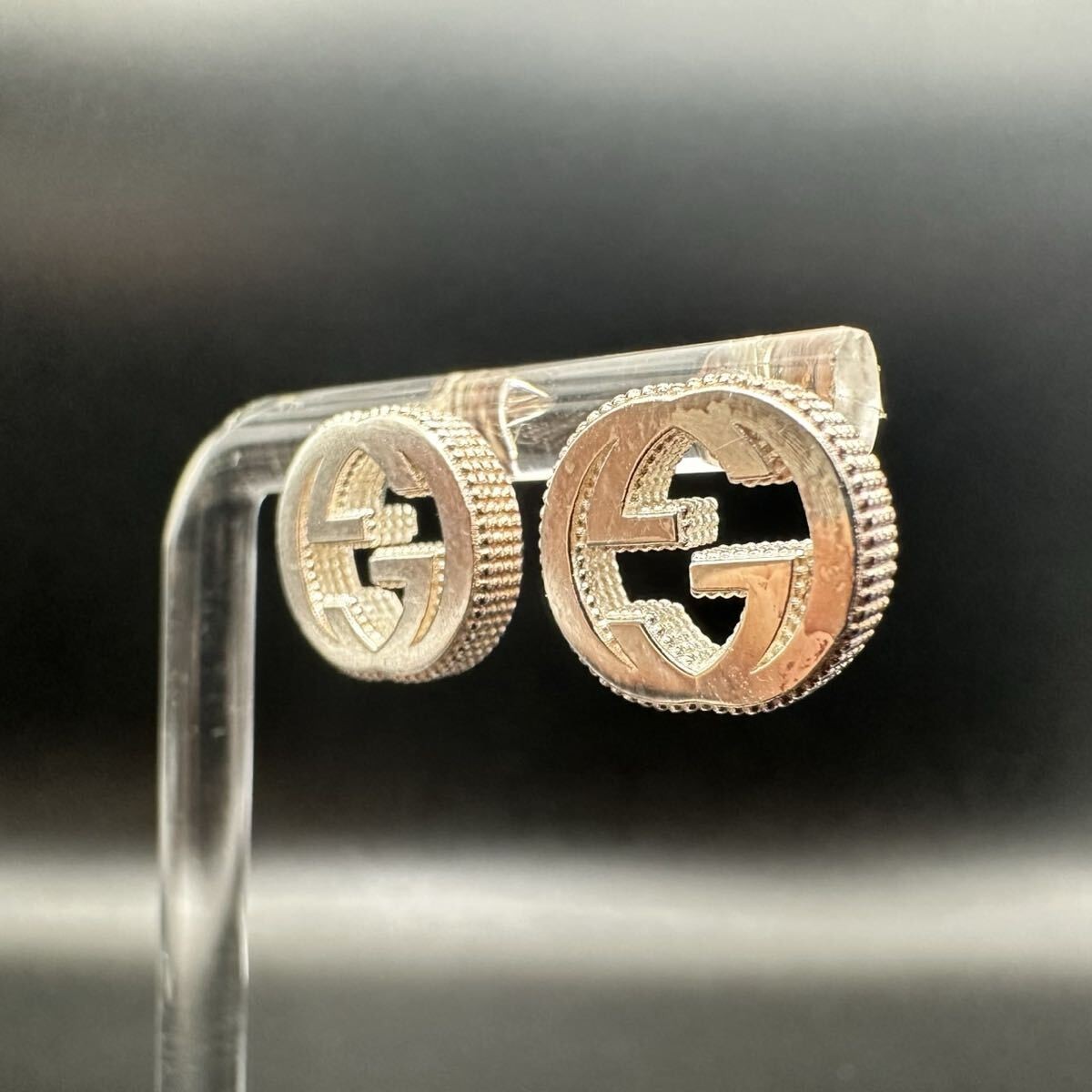 GUCCI Interlocking Earrings Silver GG ​​Marmont A… - image 1