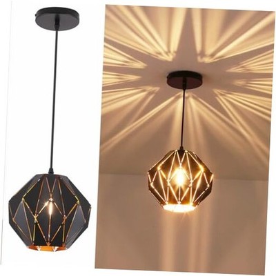 Pendant Light Industrial Vintage Pendant Lamp Retro Farmhouse Black with Gold A