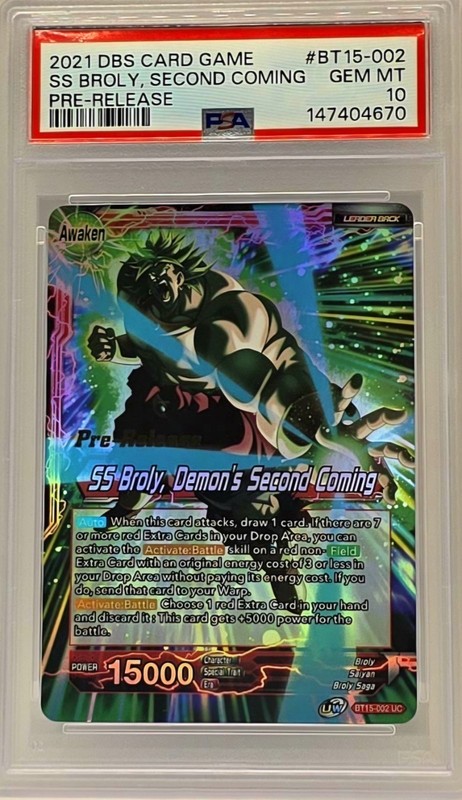 Pre-Release SS Broly, Demon's Second Coming PSA 10 Dragon Ball Super