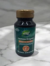 Natures Way LACTASE ENZYME 100 capsules Dairy Digestive Supplement 07/2026