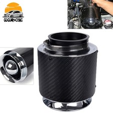 3 76mm Air Filter Real Carbon Fiber High Flow Inlet Dry Cold Air Intake 6 Tall