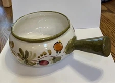 Vintage FTD Hand Painted In Italy Ceramic Pot With Handle