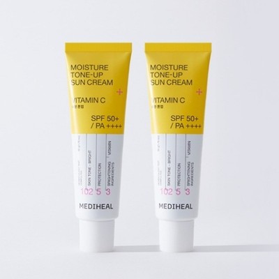 MEDIHEAL Water Tone-Up Sun Cream 50ml×2 SPF50+ PA++++ Brightening UV Protection