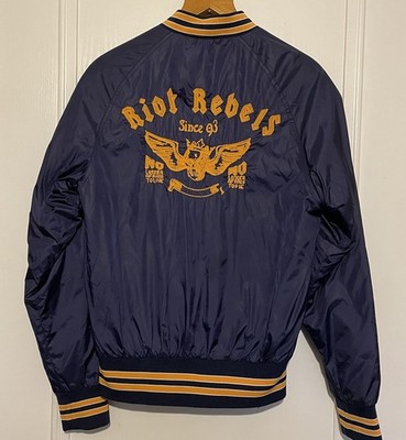 Vtg Firetrap Varsity Jacket Size S Riot Rebels Embroidery Blue  Fashion Casual