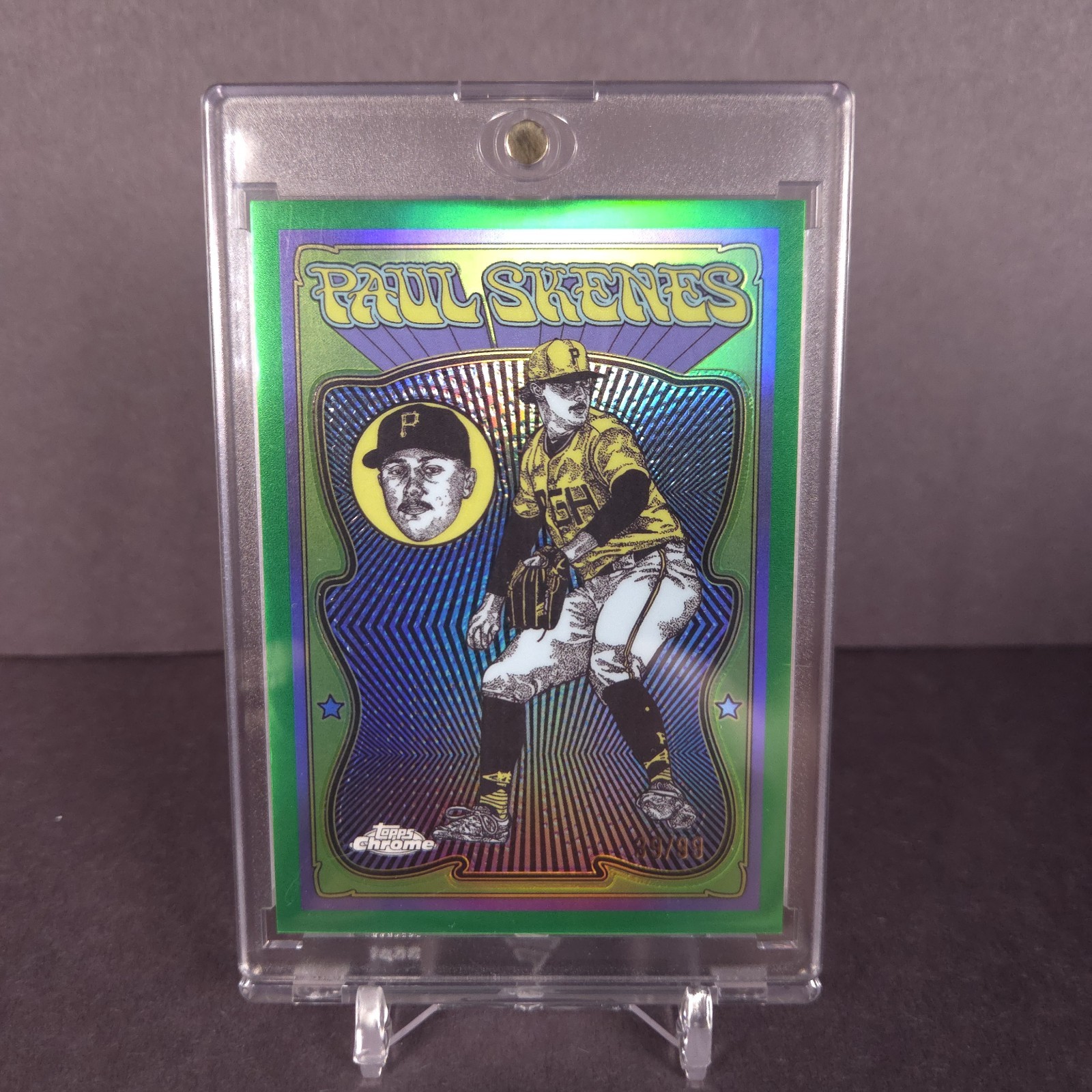 2025 Topps Chrome Paul Skenes #UV-4 Ultra Violet All-Stars Green Refractor /99