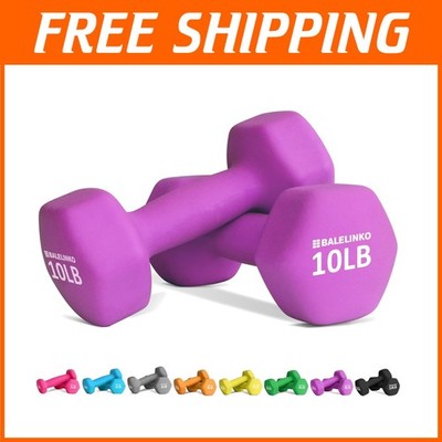 10 lb Neoprene Hexagonal Dumbbells Perfect for Strength and Pilates  Workouts