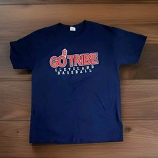 Vintage  Cleveland Indians Mens Large Short Sleeve T-Shirt GO TRIBE Pre-owned
