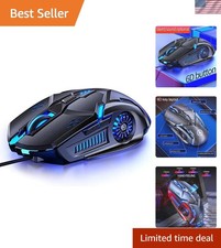 Precision Wired Gaming Mouse: 6 Buttons, Adjustable DPI 7 Color LED Lighting