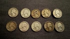 90% SILVER WASHINGTON QUARTERS LOT OF 10 COINS 1939-1948 MIXED DATES AND MINTS