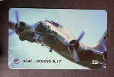 USAF BOEING B-17 British Telecom (BT) Prepaid International Phone Card Airplane