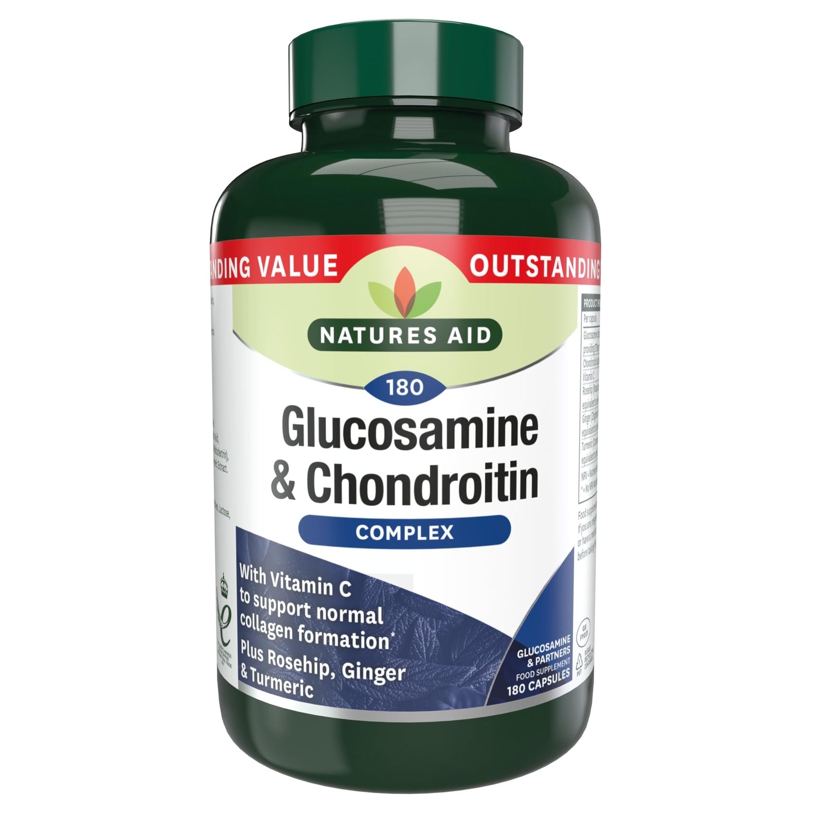 Glucosamine and Chondroitin Complex with Vitamin C Rosehip Ginger and Turmeri...