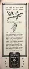 PRINT AD 1940s Double X Floor Cleaner Schalk Chemical LA Peter Putter 2.5”x6.5”
