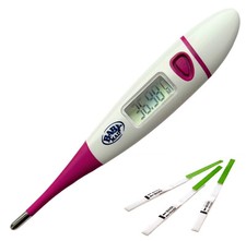 30 x Ovulation Test Kit 4mm Wide & 1 x BASAL C/F BBT THERMOMETER + CHART + CASE