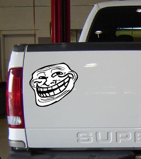 Internet Troll Face Trollface Trolling Car Bumper Vinyl Sticker