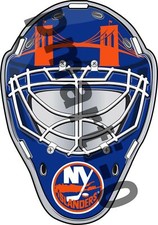 New York Islanders Goalie Mask Sticker / Vinyl Decal 10 Sizes TRACKING FAST SHIP