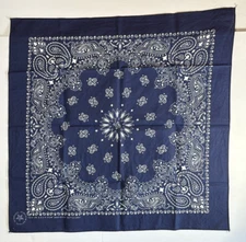 Vintage Hav-A-Hank Blue Paisley Bandana RN 15187 100% Cotton Made In USA