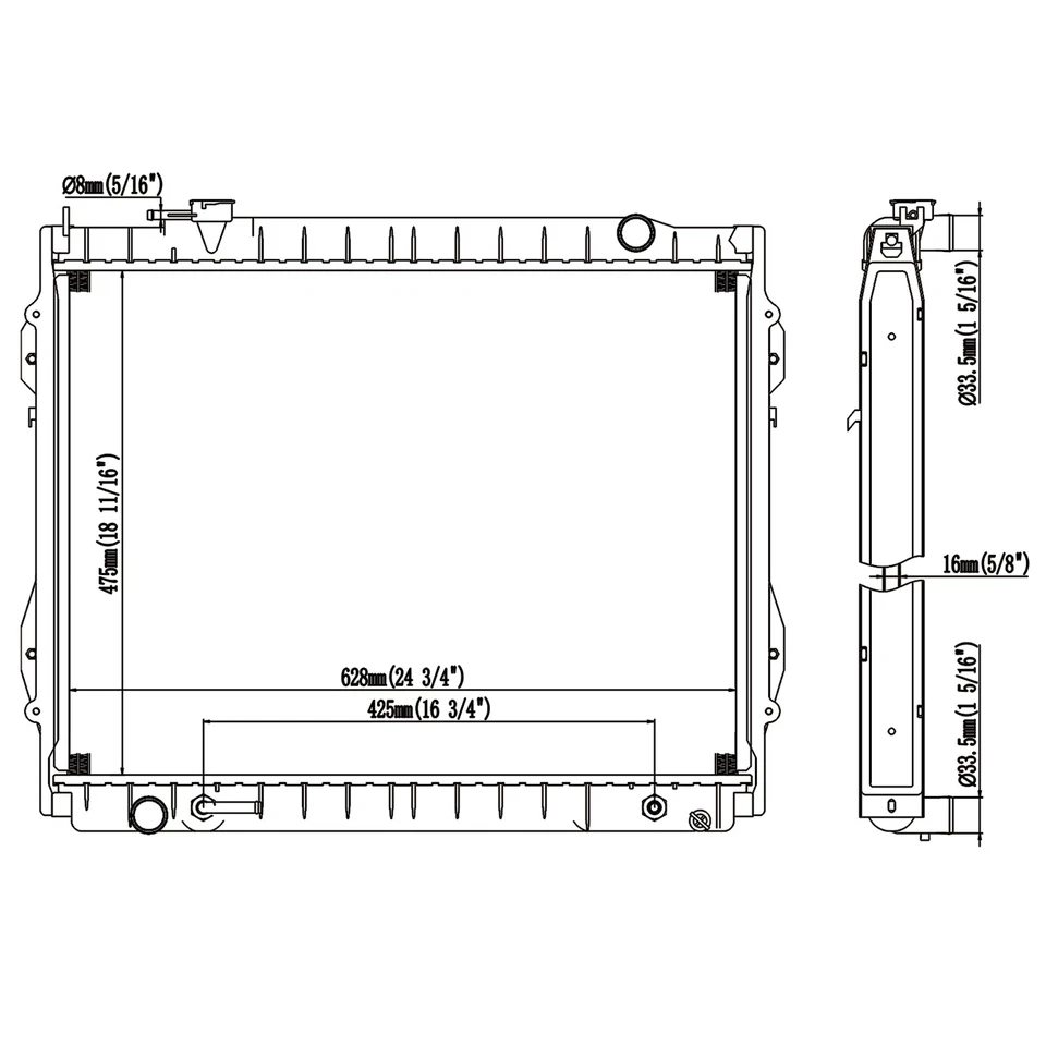 Front Aluminum Radiator Assembly For 1995-2004 Toyota Tacoma CU1778 TO3010177 — 第 2/4 张图片