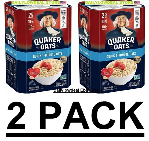 2 PACK - Quaker Quick 1-Minute Oats 5 lb., 2 ct. TOTAL 20 Lbs.