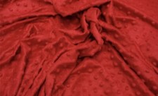 Red Minky Dimple dot soft cuddle fabric by the yard 60" wide
