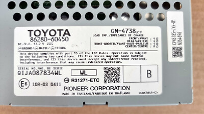 Lexus GX460 2014-2022 paioneer amplifier 86280-60450 Oem Used