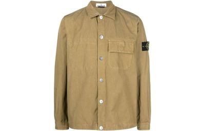 Stone Island Flap Pocket Logo Patch Shirt 'Brown'
