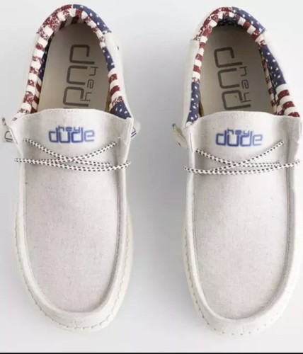 Hey Dude Men's Wally - Off White Patriotic