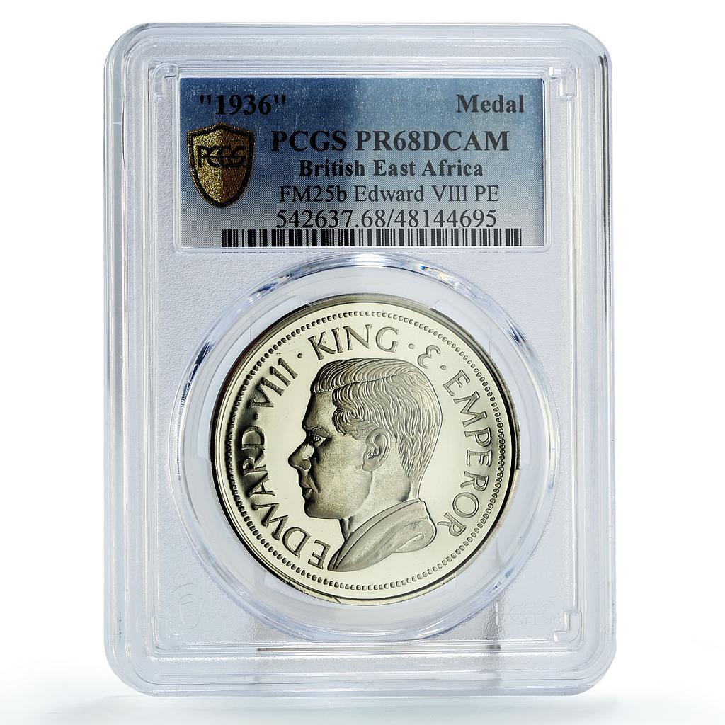 East Africa King Edward VIII CROWN PATTERN PR68 PCGS CuNi