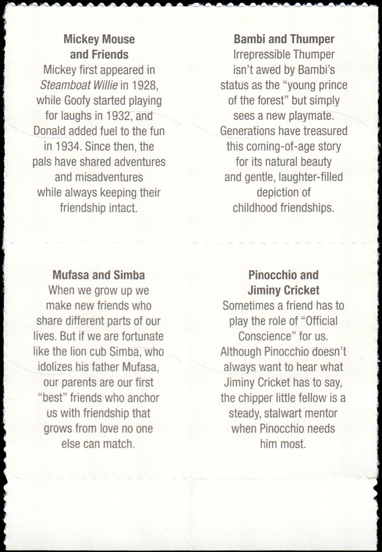 US Stamp #3865-68 - 2004 37¢ The Art of Disney, EzGrade™ VG/F, MNH